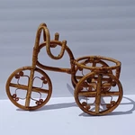 Bent Wood Wicker Rattan Tricycle Bicycle Plant Stand Holder Vtg 1970S 15INX20IN. Fixed Price $97.50.