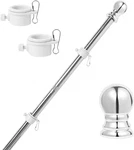 5FT Heavy Duty Pole Kit With Tangle Free Rings For 3X5 Flags. Fixed Price $28.99.