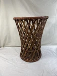 Vintage Umbrella Cane Basket Rattan Bamboo Plant Stand Side Table Bent Wood. Fixed Price $54.82.