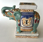Vtg 1960'S Ceramic Glazed Elephant Plant Stand Table Art Asian South Vietnam. Fixed Price $99.00.