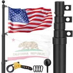 Telescoping Flag Pole 30 Ft Heavy Duty Aluminum 3X5 Black American Outside House. Fixed Price $178.99.