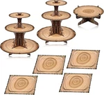 7 Pieces Woodland Cupcake Stand Set Includes 2 Wooden 1 Rustic. Fixed Price $59.80.