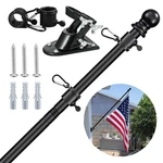 6FT Flag Pole Kit Heavy Duty Bracket Metal With 2 Rotating Rings For Garden. Fixed Price $21.99.