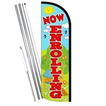 Now Enrolling (blue/green) Windless Feather Flag Bundle (complete Kit) Or Option. Fixed Price $84.99.