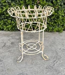 Vintage Distressed White Iron Stand Farmhouse Rustic Garden Basket Planter. Fixed Price $59.99.