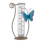 Crosse 70471077INT 5 Inch Capacity Glass Blue Butterfly Rain Gauge. Fixed Price $31.96.