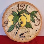 Springfield 12" Lemon Tree Wall Clock With Temp Gauge-works Perfectly Euc!. Fixed Price $18.75.