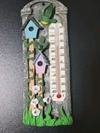 Vtg Giftco Inc Wall Thermometer Birds Birdhouse 2.75 X 7.5" Resin Spring Summer. Fixed Price $14.90.