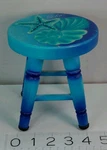 Hand Painted Wood Plant Stand Small Stool Decorative Nautical Blue Green. Fixed Price $19.00.