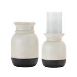 Homeroots 634837 Cream & Black Distressed Ceramic Tabletop Pillar Candle Hold.... Fixed Price $47.50.