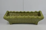 Vintage Mcm Ribbed Art Deco Rectangular Green Planter Whit's P204 Speckled 12". Fixed Price $49.99.