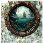 Nautical Ship Porthole Wall Art, Ocean Theme Round Metal Sign, Rust & Waterproo. Fixed Price $15.99.