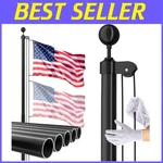 Premium 16 Ft Heavy Duty Flag Pole Kit - Includes Decorative Ball And Pvc Sleeve. Fixed Price $138.99.