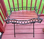 Vintage Victorian Folding Wrought Iron Metal Wood Butler Tray Table Plant Stand. Fixed Price $199.99.