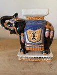 Vtg 1960'S Ceramic Glazed Elephant Plant Stand Table Art Asian South Vietnam. Fixed Price $69.00.