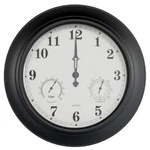 Pure Garden Wall Clock 18 In. Black Thermometer Hygrometer Indoor Outdoor Quartz. Fixed Price $96.98.