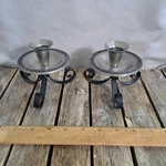 Vintage Oneida Candlestick Holders Stainless Steel Custom 8/18 4X4.5" #4487L530. Fixed Price $9.00.