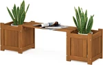 Tioman Hardwood Mini Outdoor Planter Box With Bench For Garden. Fixed Price $102.30.