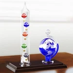 Jj Care Galileo Thermometer With Glass Globe Barometer Frosted, Weath.... Fixed Price $54.99.