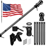 Flag Pole Kit For House, 5FT With Wall Mounted Bracket And American.... Fixed Price $45.15.