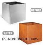 16 Inch Corten Steel Planter Box Rustic Flower Pot Garden Yard Deck Patio Decor. Fixed Price $44.58.