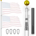 G128 20FT Telescoping Aluminum Silver Flagpole Not Included. Fixed Price $115.99.