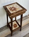 24" Vintage Flower Pot Urn Plant Stand Garden Primitive - Wood & Tile. Fixed Price $61.99.