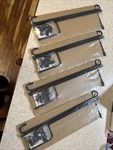 (4) Garden Flag Stands Holders Pole 12 Clip Powder Coated For Yard Black. Fixed Price $22.00.