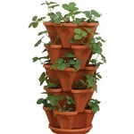Mr. Stacky Vertical Planter Terracotta Plastic Stackable Self-watering (5-PACK). Fixed Price $36.21.
