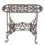 Plant Stand Heavy Duty Cast Iron 22.6IN Tall 1 Tier Sungmor Potted Garden Table. Fixed Price $179.99.
