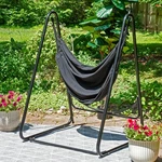 Polycotton Hammock Chair With A-frame Steel Stand Black By Sunnydaze. Fixed Price $118.67.