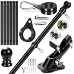 7FT Stainless Steel Spinning Flag Pole Kit - 360 Rings & Clips, Wall Mount, No. Fixed Price $55.79.