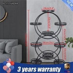 9-TRAY Metal Plant Stand Rack Black Flower Pot Holder With Wheels Indoor Outdoor. Fixed Price $70.14.