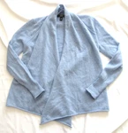 Aqua Cashmere Cardigan Sz Light Blue Open Front Drape Handkerchief (WB581). Fixed Price $19.35.