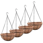 4 Pack 10 Inch Metal Hanging Planters Baskets With Coco Coir Liners For Patio. Fixed Price $28.27.