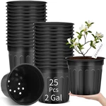Ziliny 25X Gallon Plastic Nursery Pots, Flexible Flower Planters. Fixed Price $56.19.