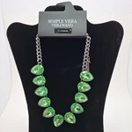 Simply Vera Wang Green Teardrop Stone Statement Necklace 17" + 3" Extende. Fixed Price $16.99.