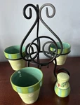 Southern Living At Home Provence Gail Pittman Iron Stand 3 Flower Herb Pots. Fixed Price $37.00.