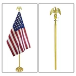 8FT Indoor Flag Pole Eagle Topper 8' Telescoping Only - Gold. Fixed Price $30.88.