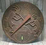 Springfield 13.75 Kokopelli Die Cast Clock Thermometer Vtg Metal Needs Repair. Fixed Price $34.99.