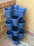 Stackable Vertical Planter Plastic 6 Tier Garden Flower Pots Indoor Outdoor Blue. Fixed Price $22.39.