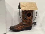 Spoontiques 1980S Cowboy Boot Birdhouse 10"X9.5" Country Western New In Box. Fixed Price $65.90.