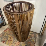 Vintage Bamboo Umbrella Stand Boho Chinoiserie Cane Holder/ Plant. Fixed Price $159.00.