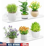 15 Inch 2 Pack Window Plant Floating Shelves Acrylic Suction Cup Indoor Garden. Fixed Price $30.20.