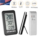 Digital Lcd Thermometer Clock Wireless Indoor/outdoor Temperature Gauge. Fixed Price $12.99.