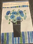 Breezeart Studio M Garden Flag 12.5X18 Blue Floral Vase Design, Brand New. Fixed Price $6.95.