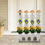 Gardens Plant Stand 3 Tiered Iron Flower Display Rack W/ 12 Buckets. Fixed Price $98.22.