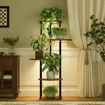Versatile Metal-wood 5-TIER Plant Stand With Timer Grow Lights Urban Decor. Fixed Price $74.79.