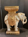 Elephant Stand Planter Garden Pot Seat Stool End Side Table Vtg Plaster. Fixed Price $347.00.
