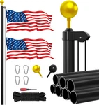 Flag Pole For Outside In Ground 25 Ft 14 Gauge With 3X5 American. Fixed Price $77.34.